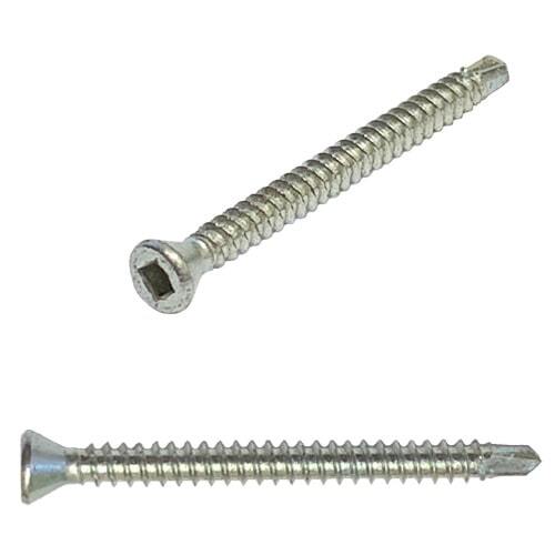 DWTTEKSQ158 #6 x 1-5/8" Drywall Self-Drilling Screw, Trim Head, Square Drive, Zinc